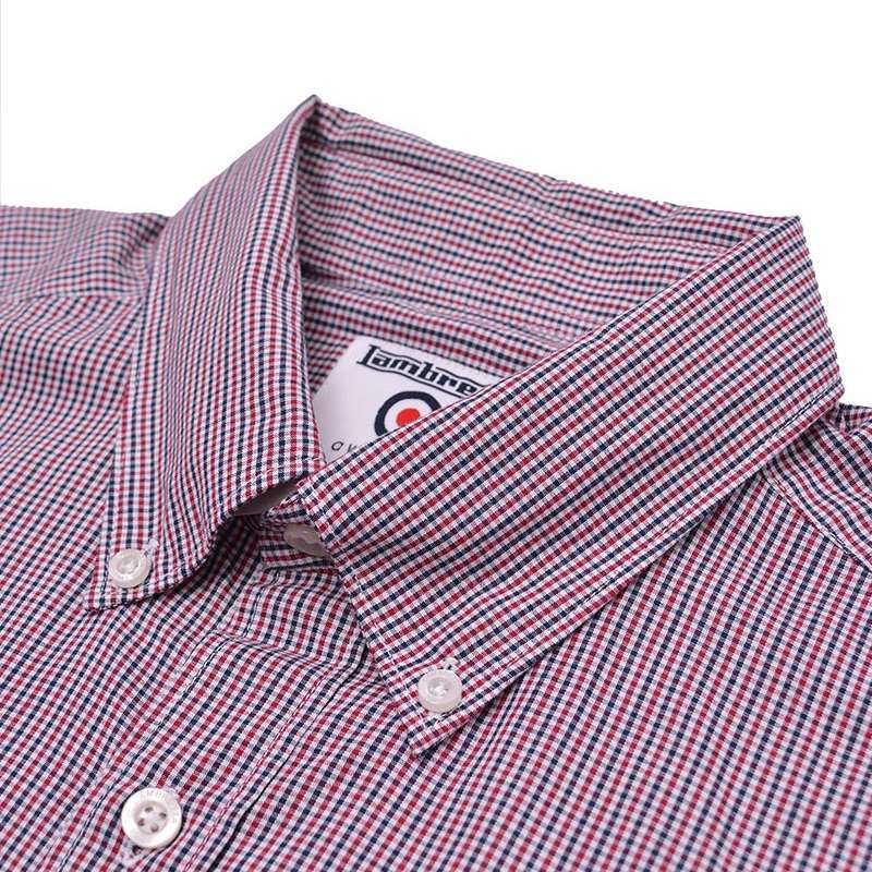 Lambretta Gingham Check Herren Langarm Hemd RWIS1384
