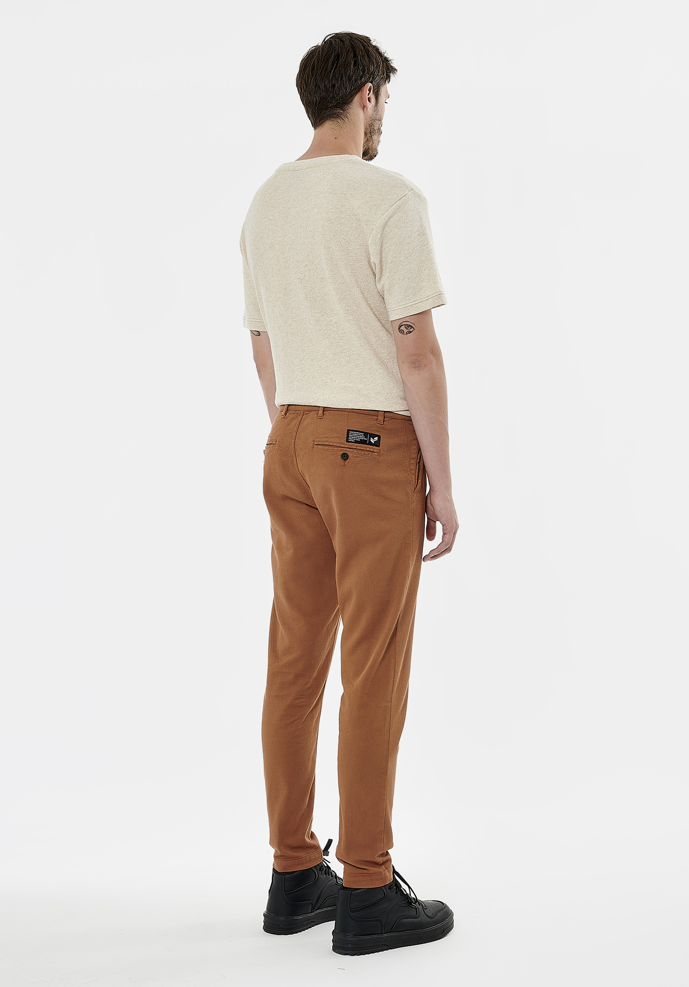 CLEM   Pantalon tapered marron homme