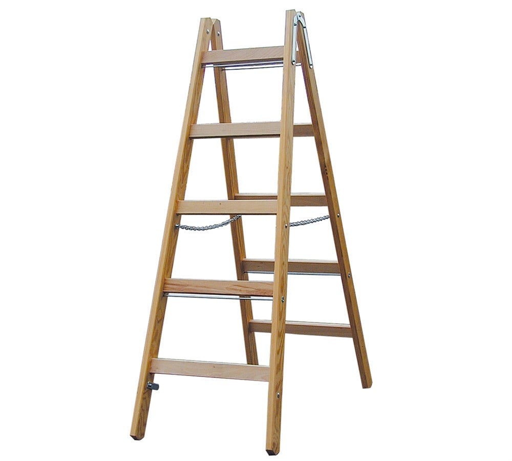 KRAUSE Sprossen-Doppelleiter, Holz