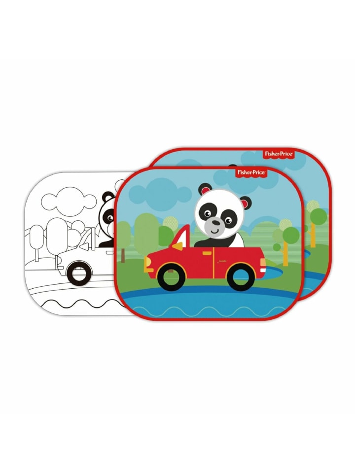COFI 1453 2x Autosonnenschutz mit Pandamotiv – Sonnenschutz für Kinder in Mehrfarbig günstig kaufen onesize