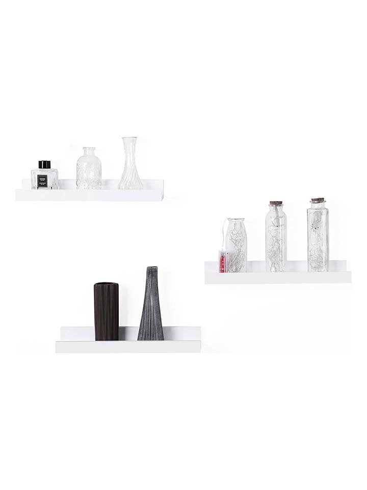Songmics 3er-Set: Wandregale in Weiß - (B)38 x (H)5 x (T)10 cm günstig kaufen onesize