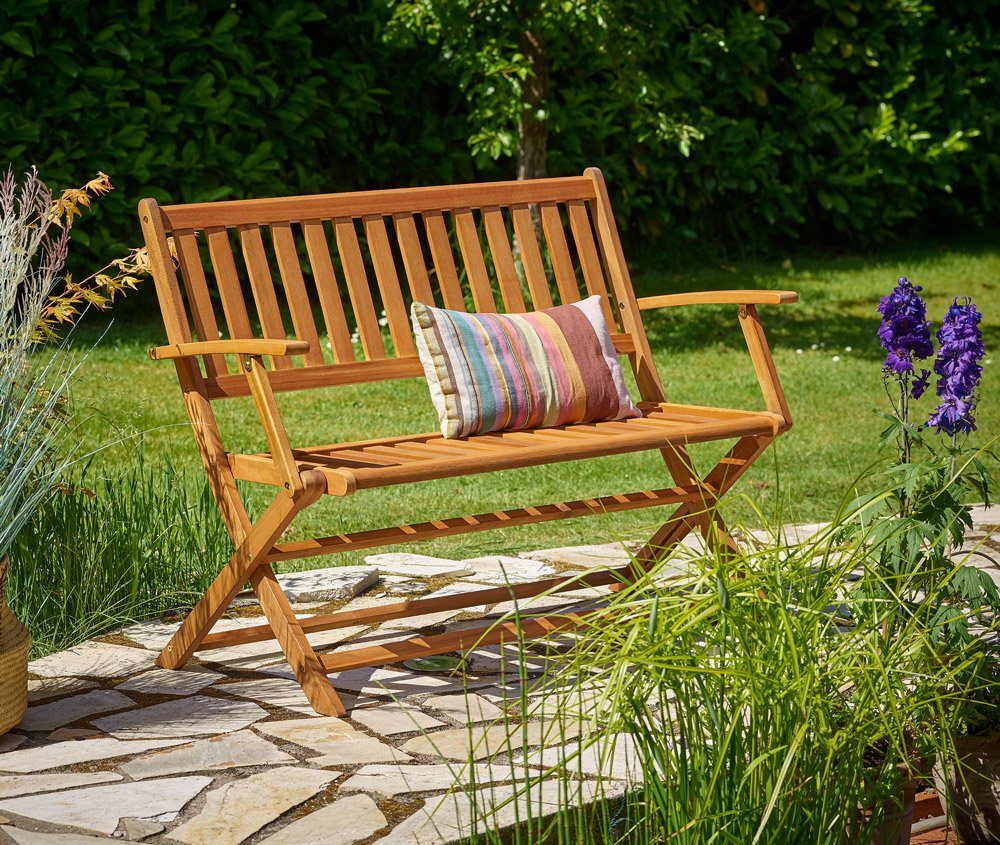 Casaria Gartenbank, Eukalyptus Holz FSC® Klappbar 120x55x91cm 320kg Belastbar Hohe