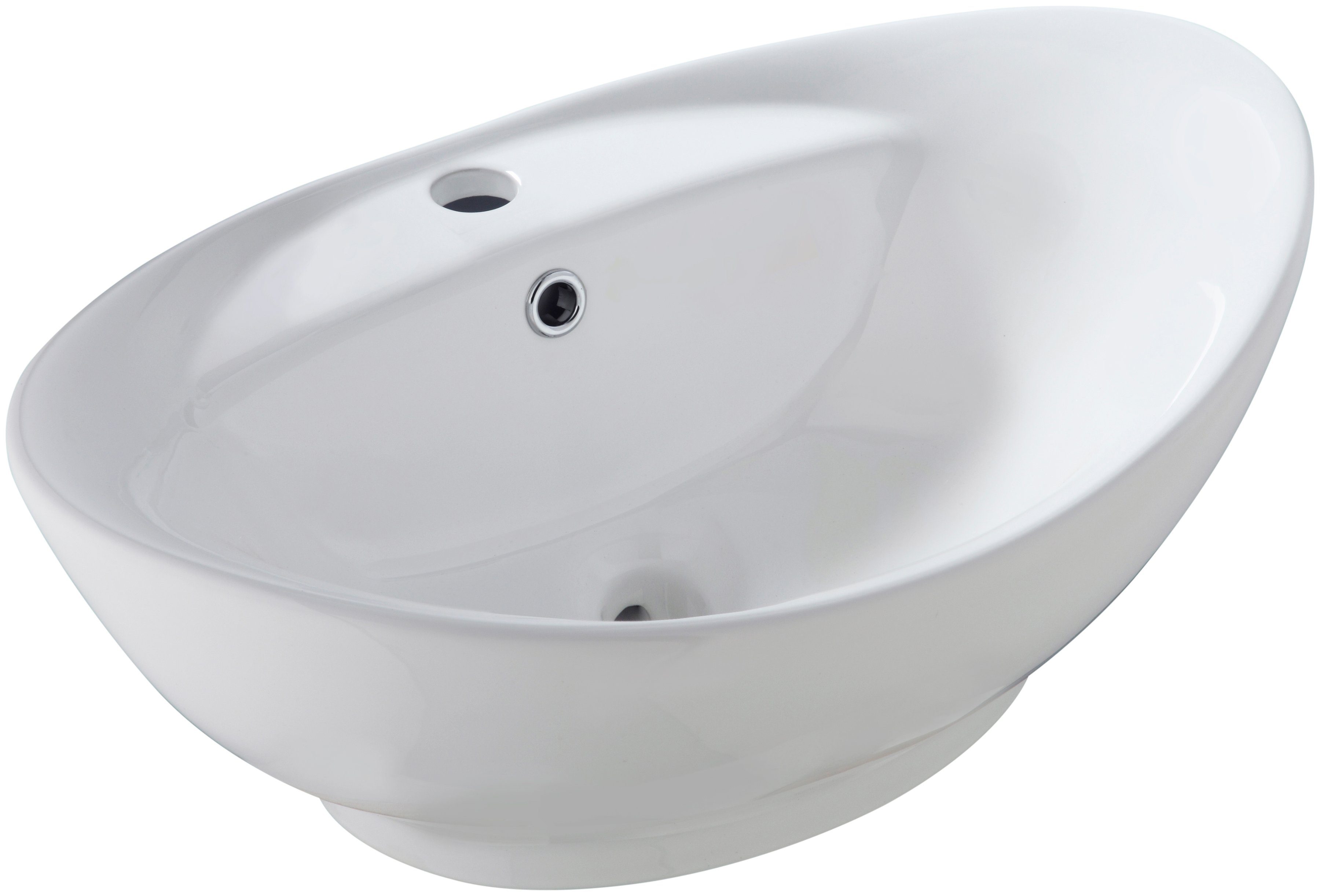 welltime Aufsatzwaschbecken Bilbao, mit Überlauf, oval, Breite 60 cm