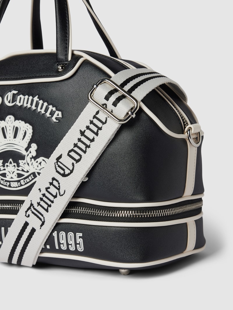 Bowling Bag mit Label-Detail Modell 'HEATHER' in schwarz