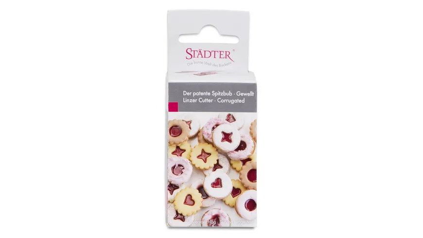 Städter Ausstechform Linzer gewellt mit Wechselmotiven 4cm