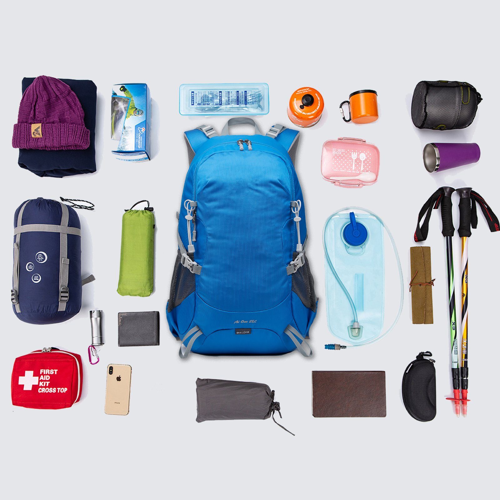 TAN.TOMI Wanderrucksack 28L Großer Wanderrucksack, Wasserdicht Multifunktionaler Daypack