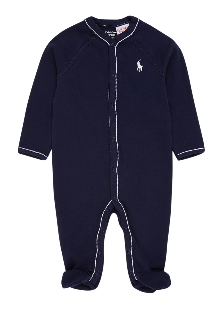 Ralph Lauren kokvilnas bērnu kombinezons ar izšuvumu no logotipa