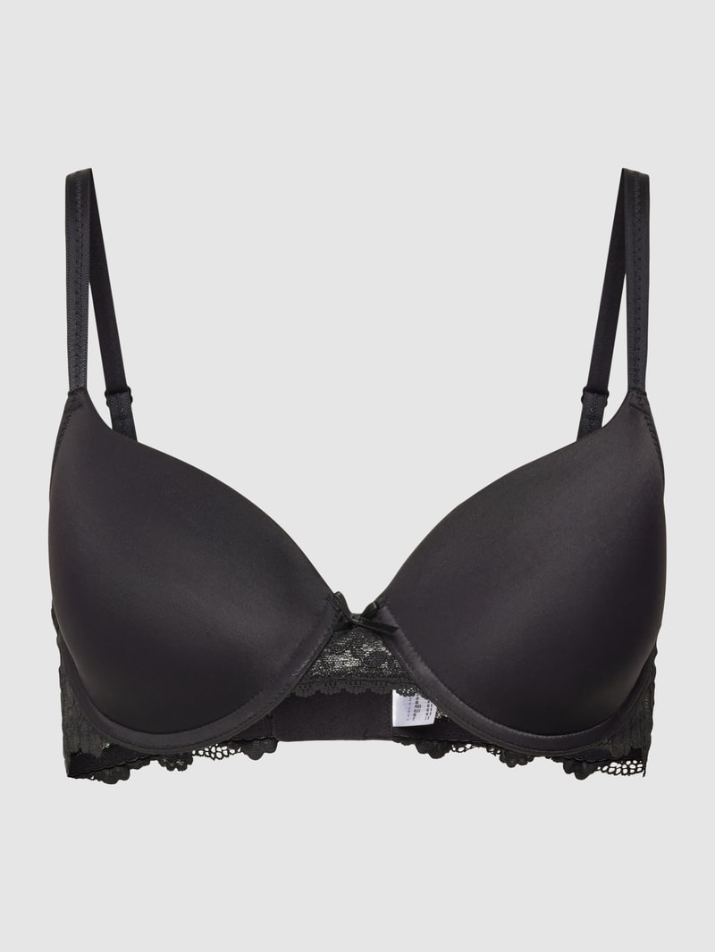 Schalen-BH mit Spitzenbesatz Modell 'VITTORIA' in schwarz