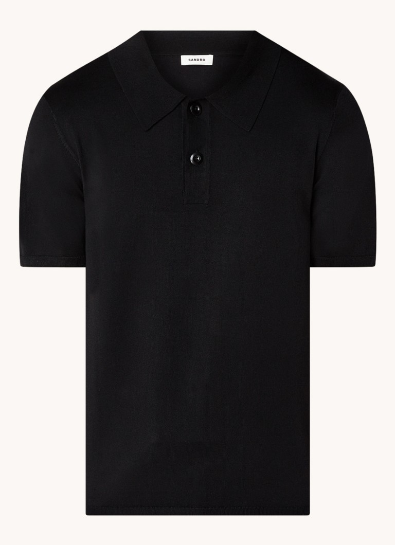 Sandro  Regular fit fijngebreide polo met stretch