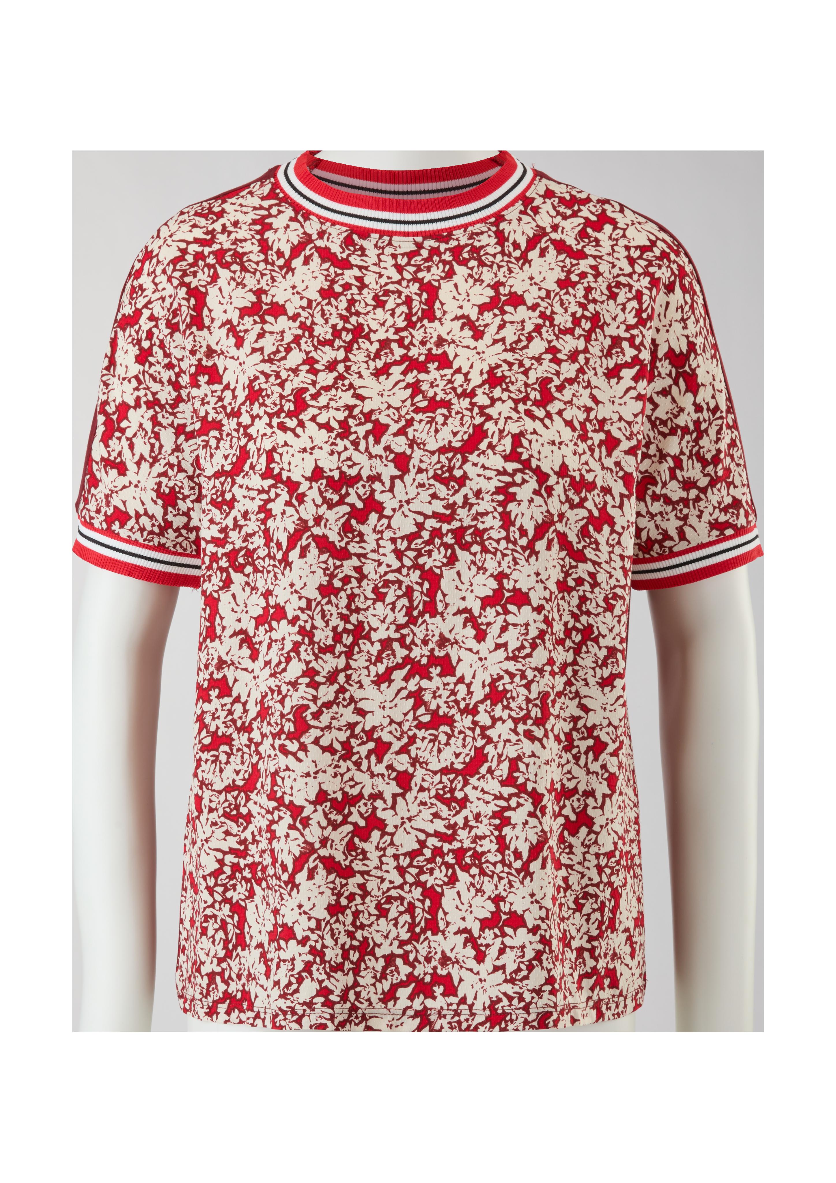 Materialmix-Shirt mit Print  2121686-31A1
