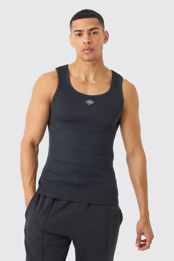 Geripptes Slim-Fit Tanktop