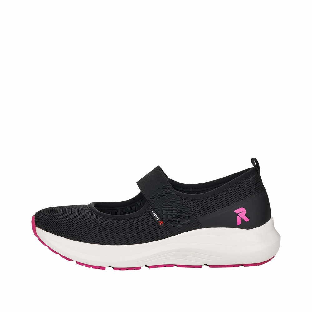 RIEKER Sportliche Slipper schwarz