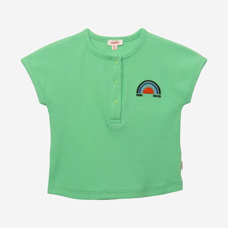 T-shirt bébé côtelé vert Catimini