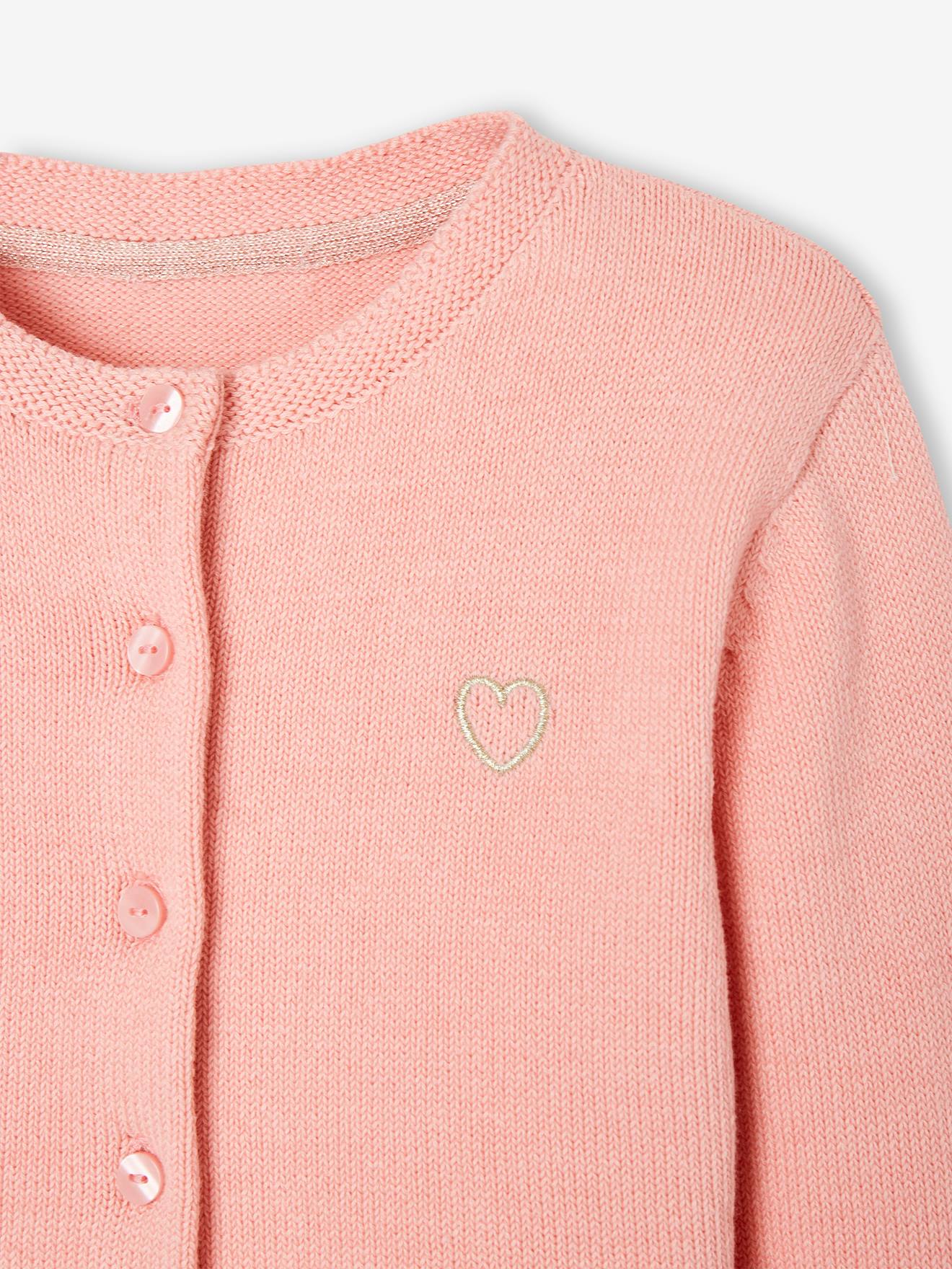 Gilet boléro fille en maille pointelle écru