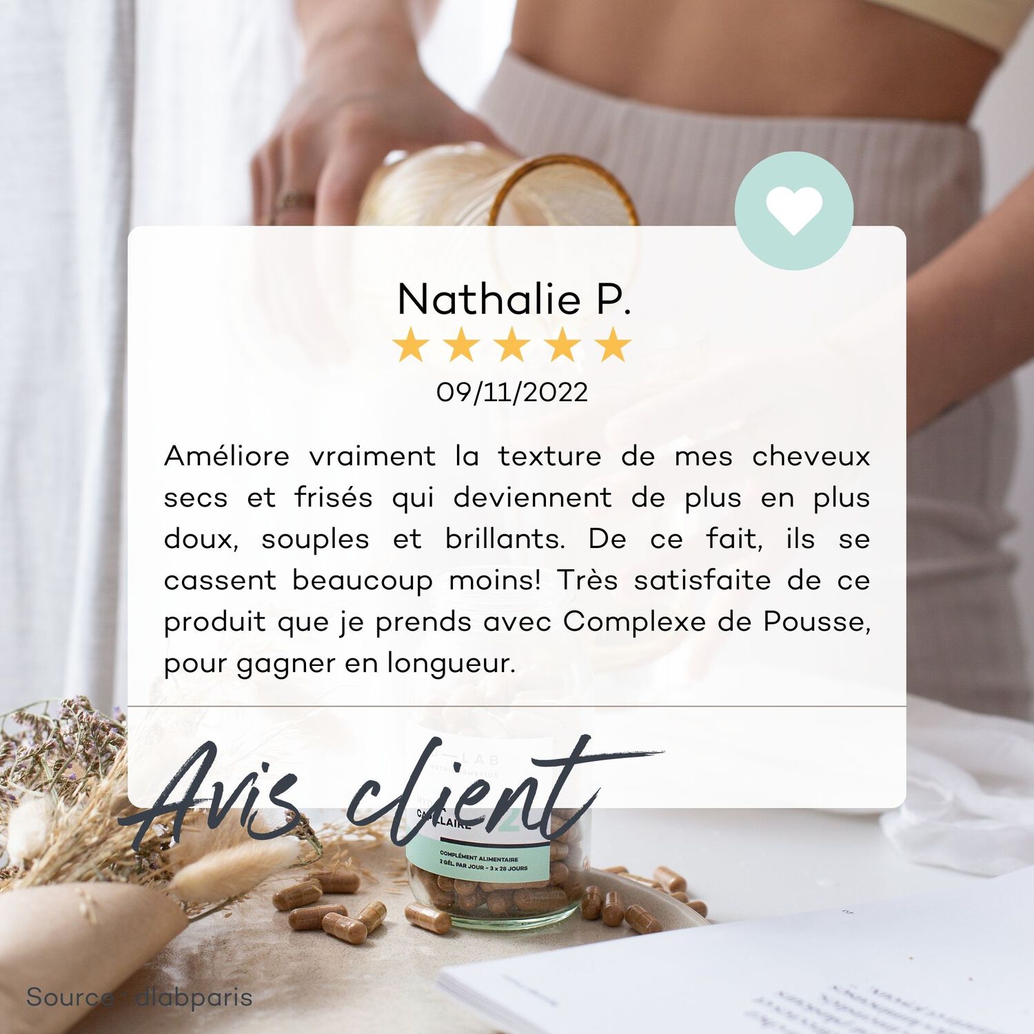 d-lab nutricosmetics Complexe Hydra-Capillaire - 3 mois Complément Alimentaire Cheveux
