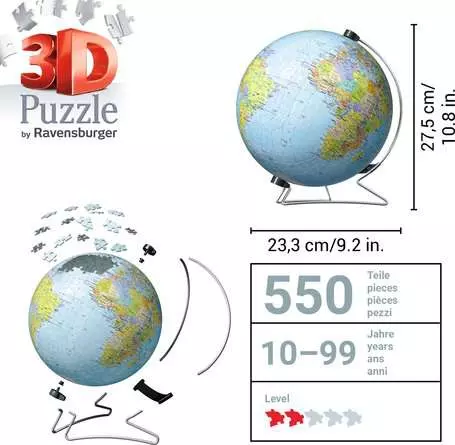 3D Puzzle Ball Globus in deutscher Sprache