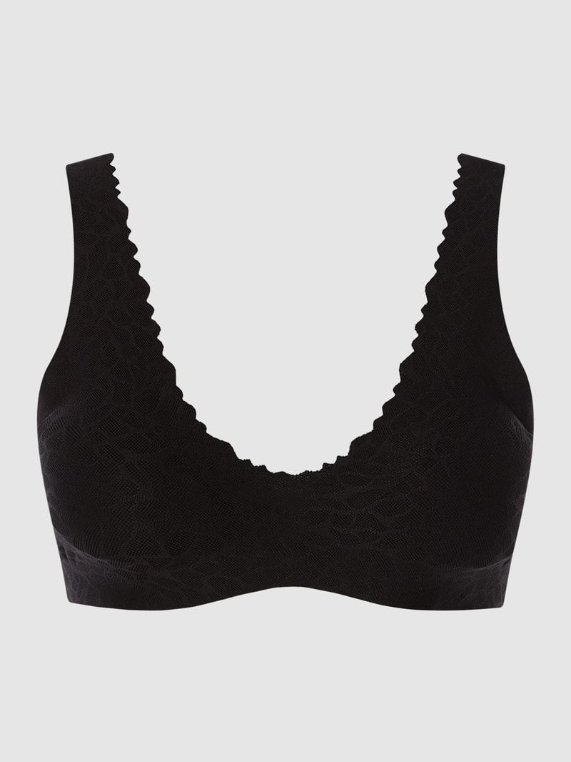 Bustier mit eingearbeiteten Cups Modell 'Zero Feel Lace 2.0' in schwarz