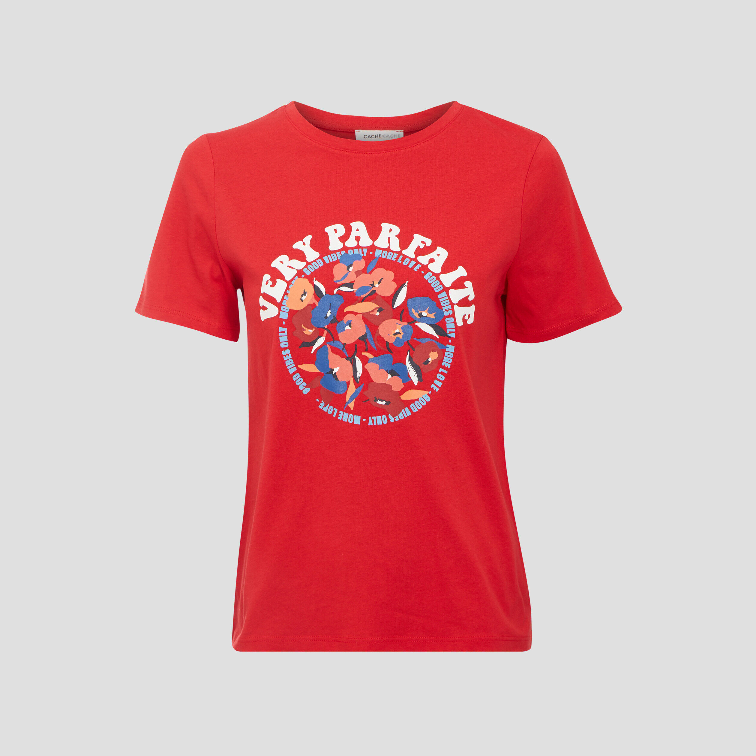 T-shirt manches courtes rouge femme | Cache Cache