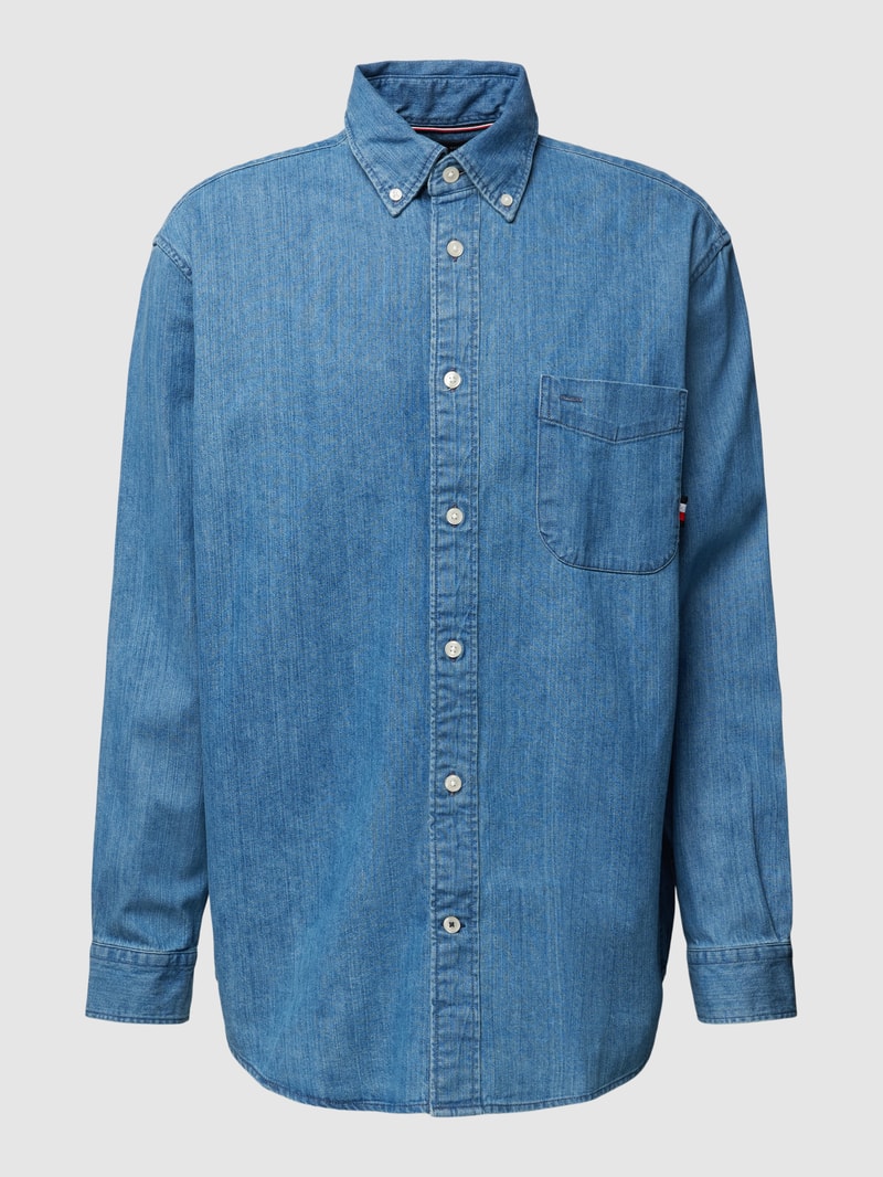 Jeanshemd mit Button-Down-Kragen in blau