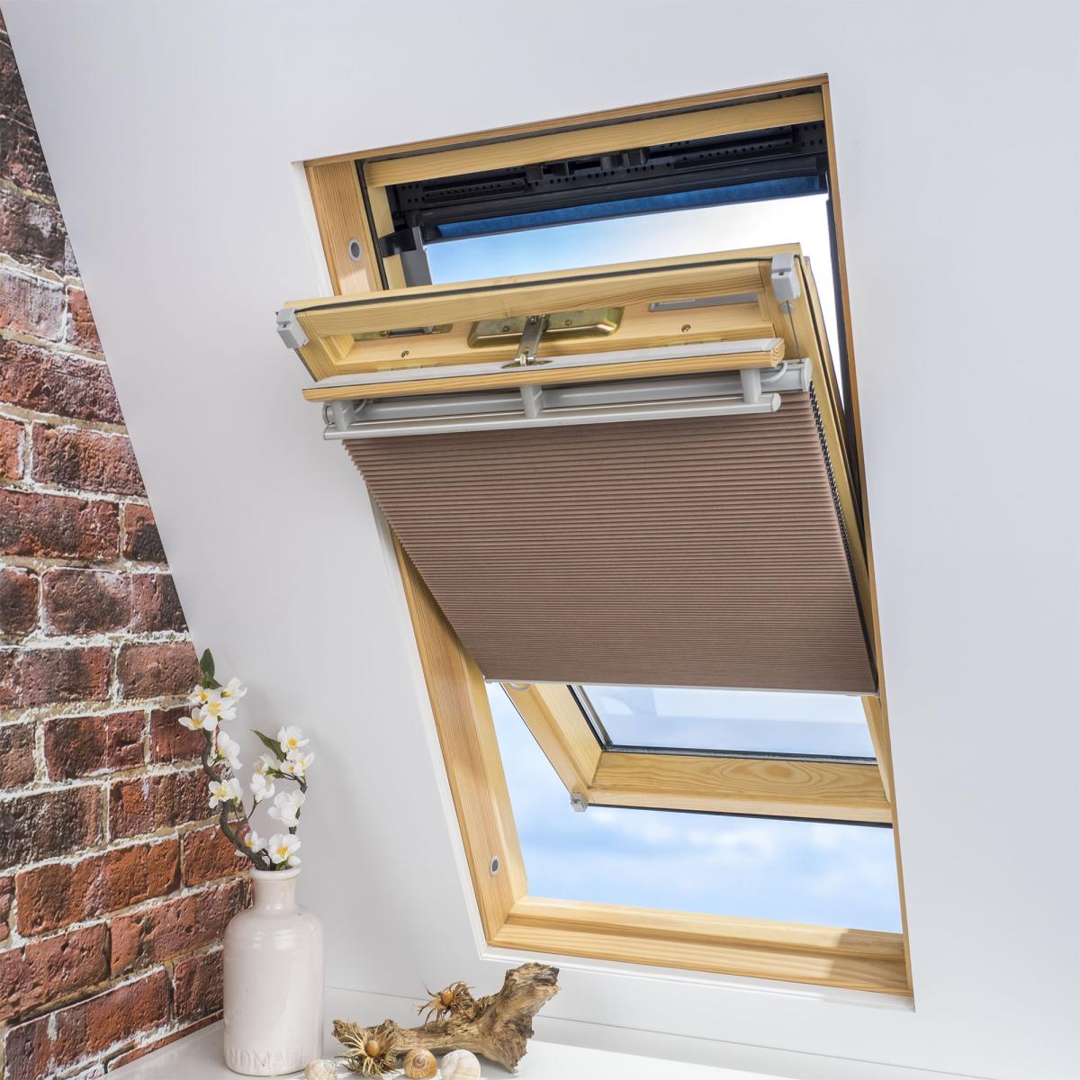 Bella Casa Universal Dachfenster-Wabenplissee , 55 x 141 cm, beige