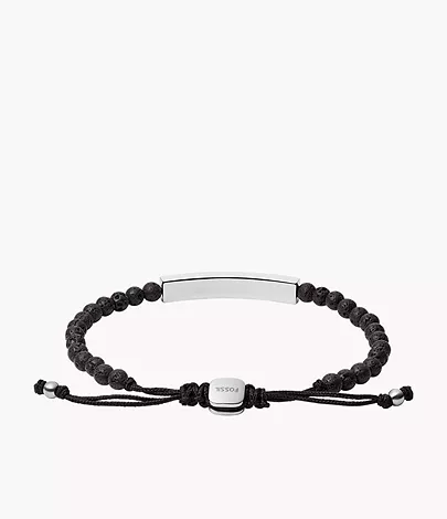 Fossil Herren Armband Plaque Lava Stone