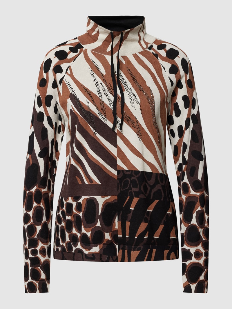 Sweatshirt in Strick-Optik in schwarz
