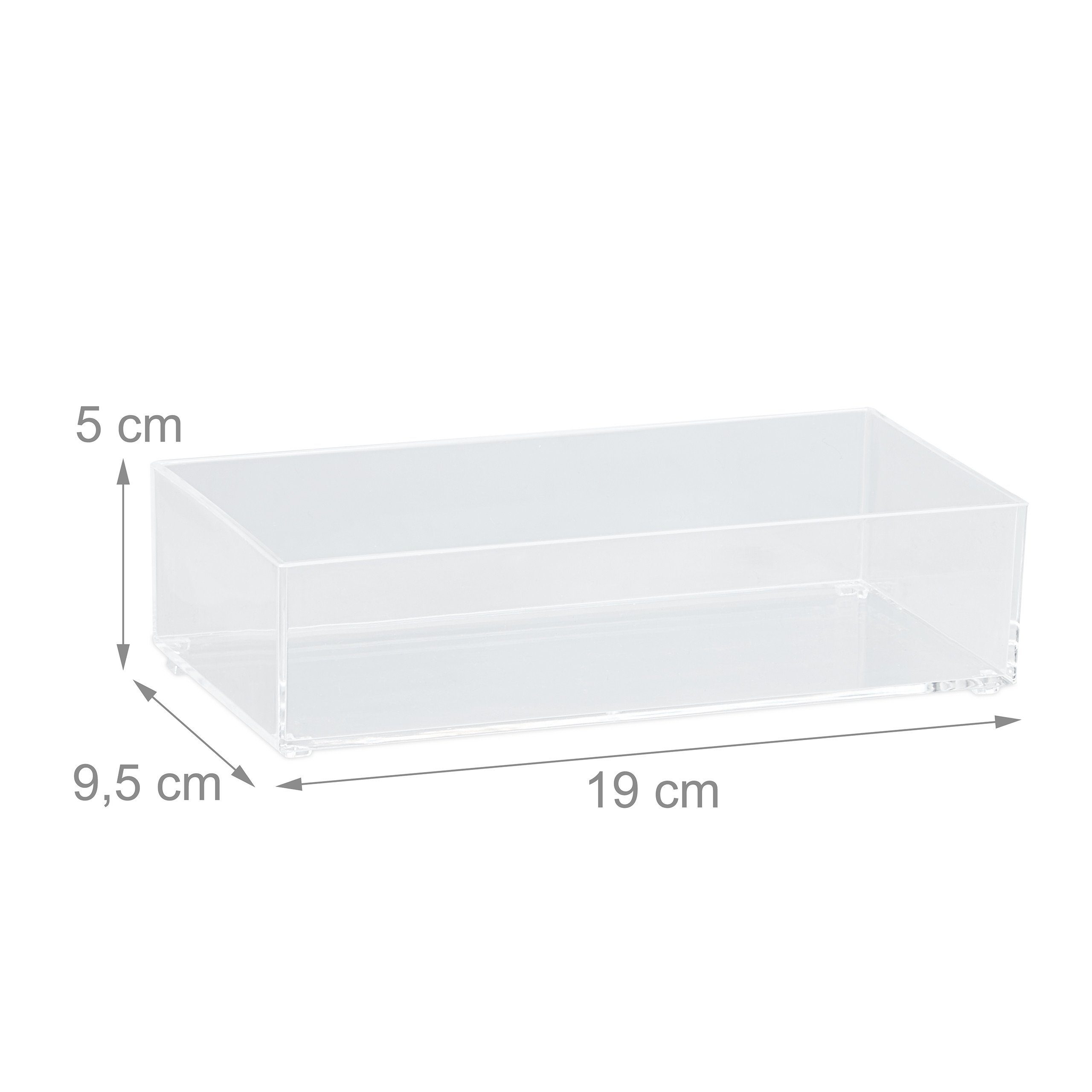 relaxdays Schubladeneinsatz Schubladen Organizer transparent