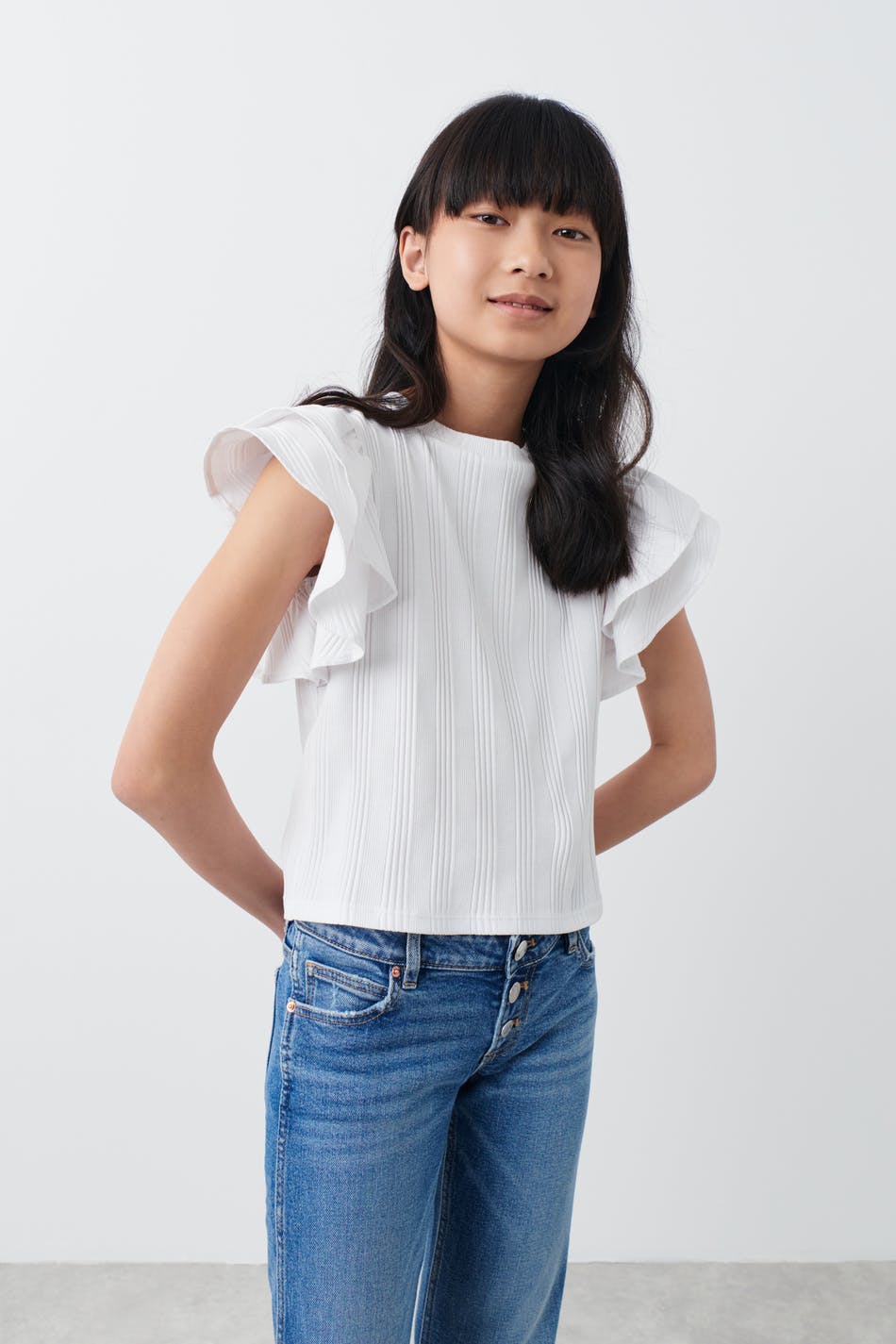 Y double frill top