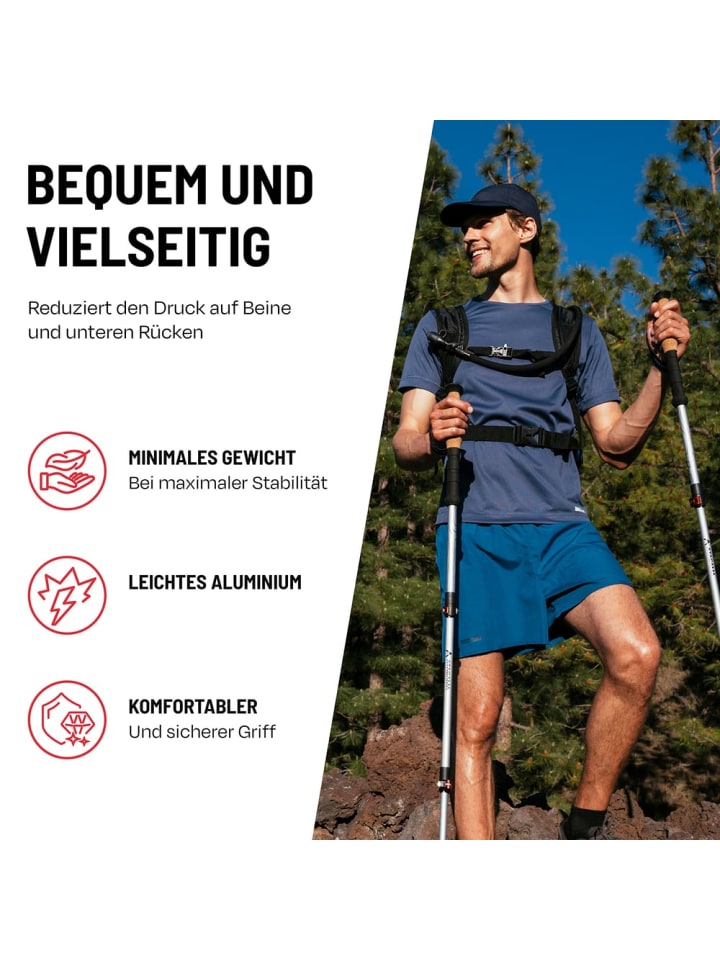Atacama ATACAMA Nordic Walking Stöcke Damen und Herren Wanderstöcke Teleskop aus Carbo günstig kaufen onesize