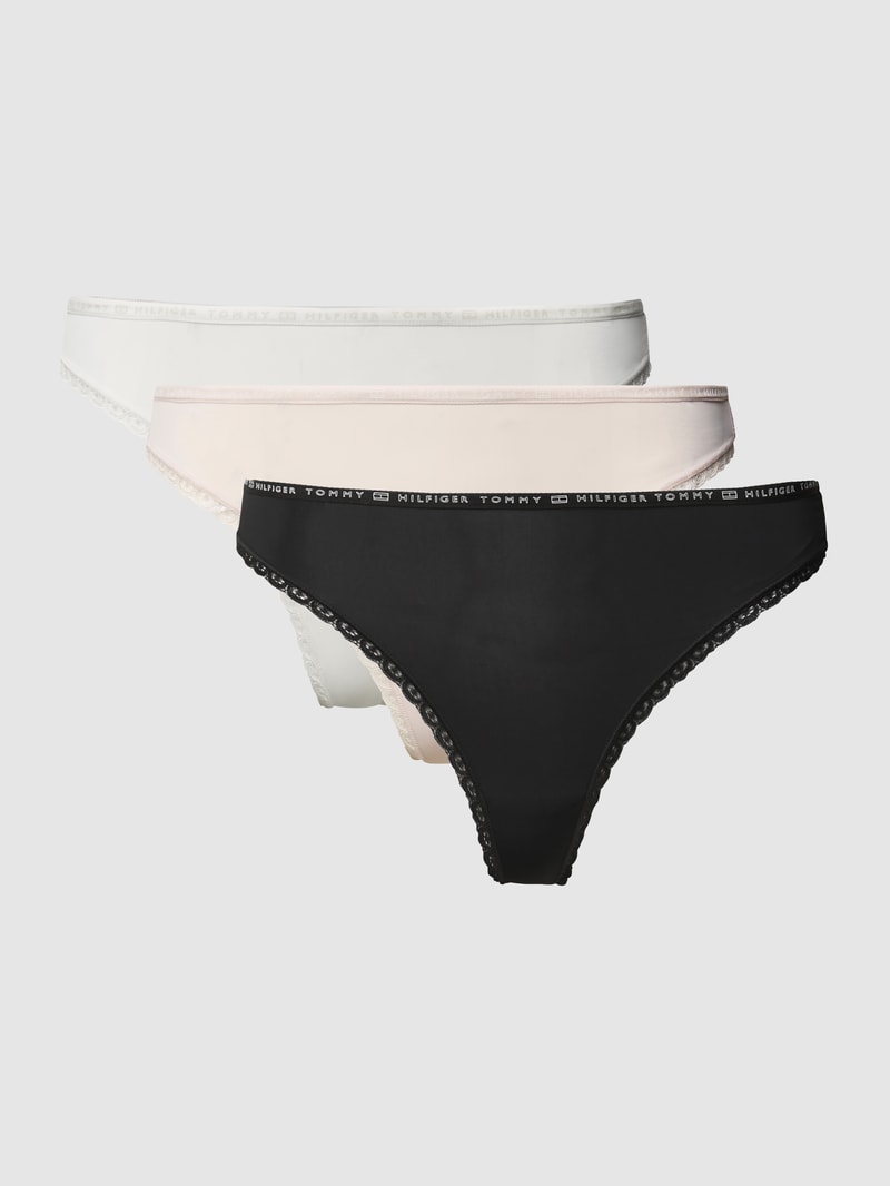 String im 3er-Pack mit Logo-Bund in offwhite