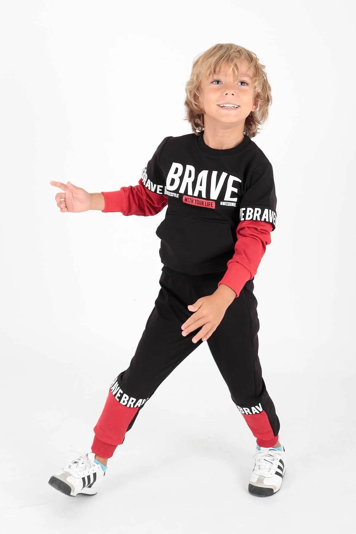 AHENGİM  Bedrucktes Brave-Trainingsanzug-Set für Jungen Ak2231