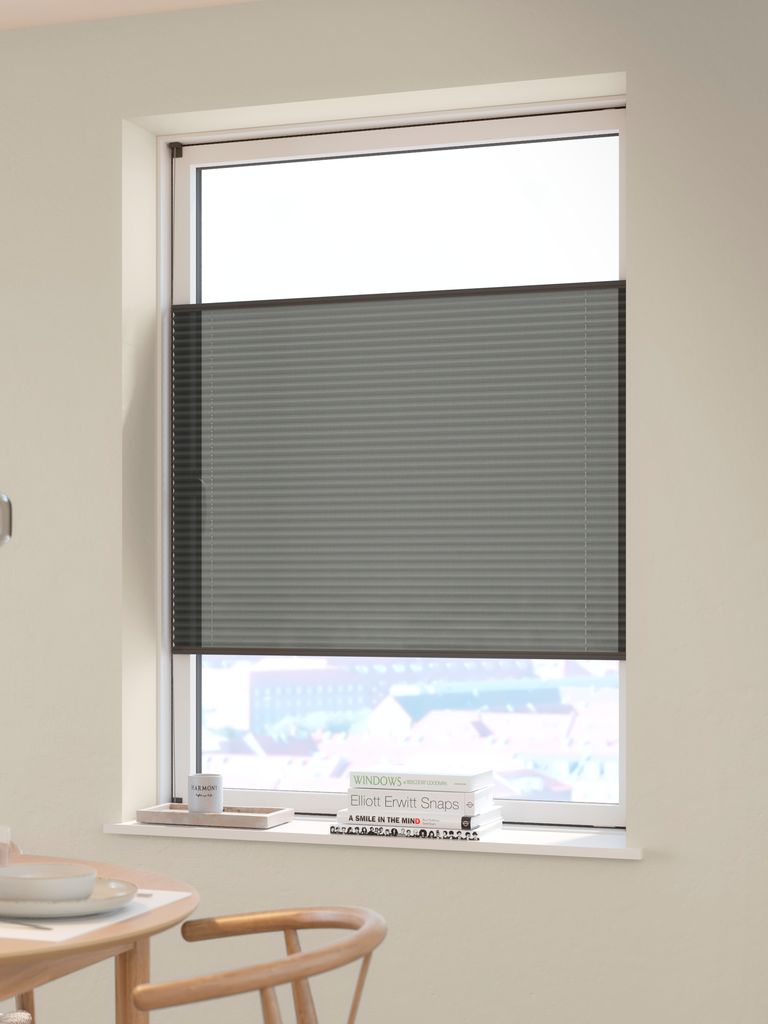 Cortina plissada HVEN 60x130cm cinza (parte superior/inferior)
