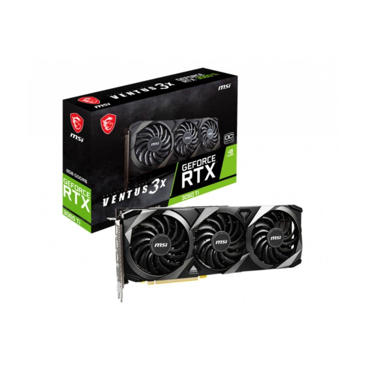 MSI VENTUS 3X 8G OC LHR GeForce RTX 3060 Ti Grafikkarte (8 GB, GDDR6)