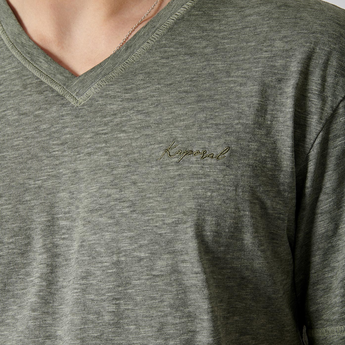 NASIR  T-shirt kaki chiné homme