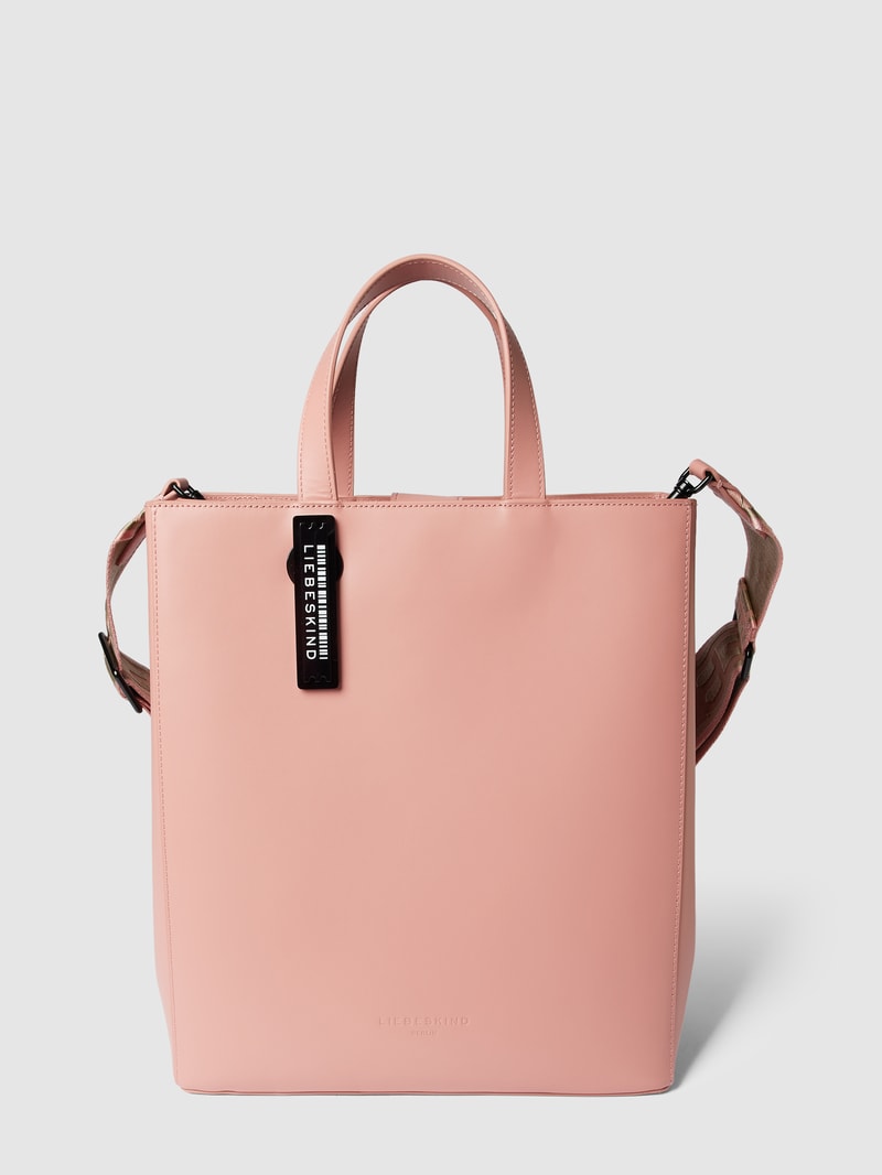 Tote Bag mit Label-Details Modell 'Paper' in rosé