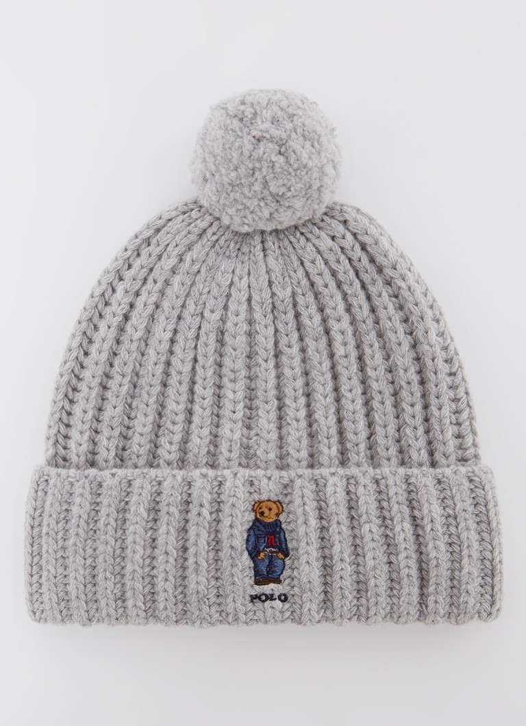 Ralph Lauren  Ribgebreide muts in wolblend met logo