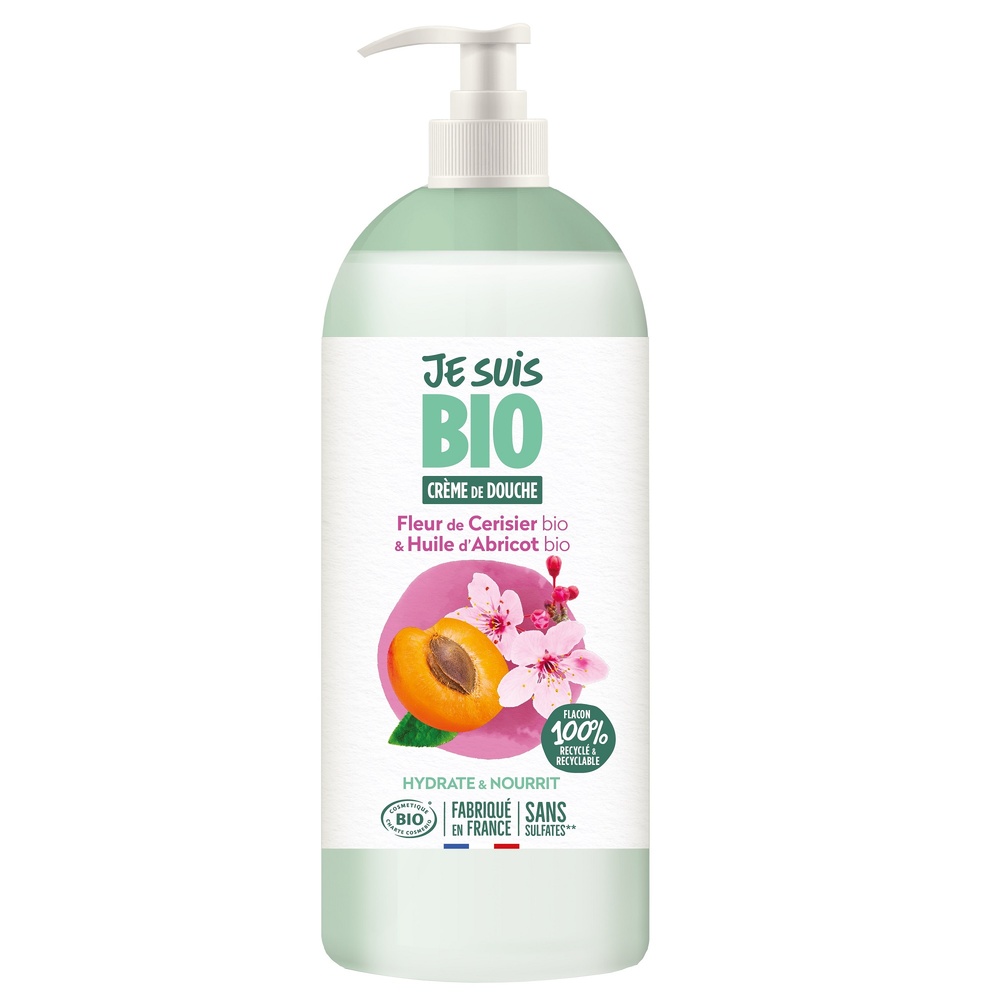 je suis bio Crème douche fleur de cerisier et abricot 1L Crème de douche