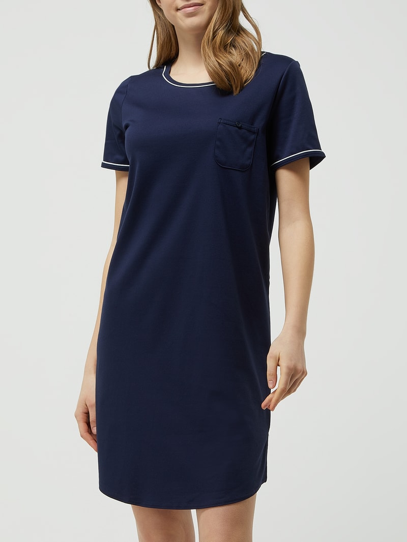 Modern Fit Schlafshirt aus Baumwolle Modell 'Sweet Dreams' in blau