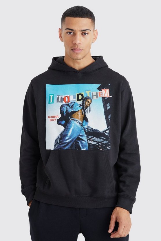 Oversize Hoodie mit lizenziertem Burna Boy Print