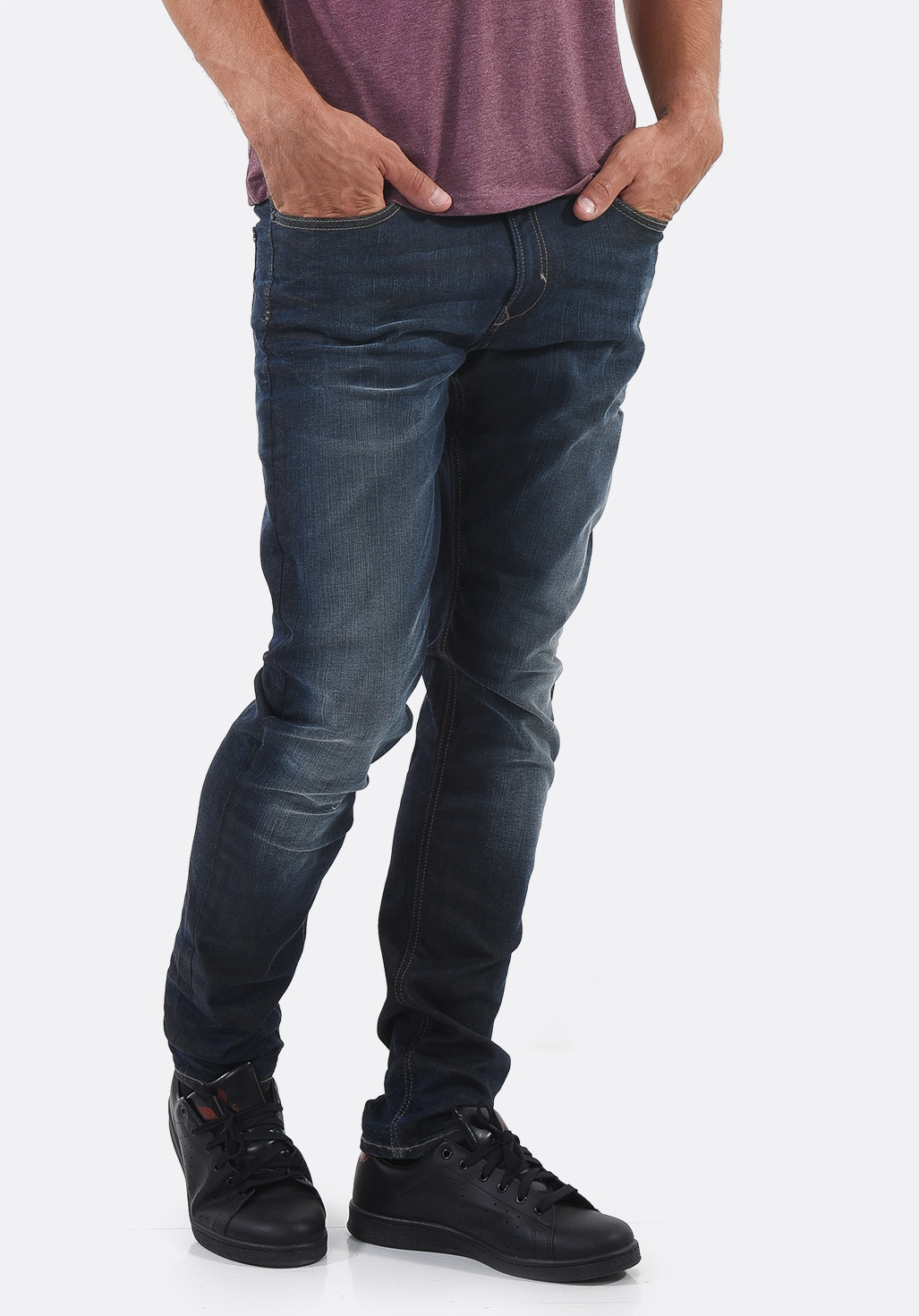 EZZYY  Jean bleu délavé, coupe slim
