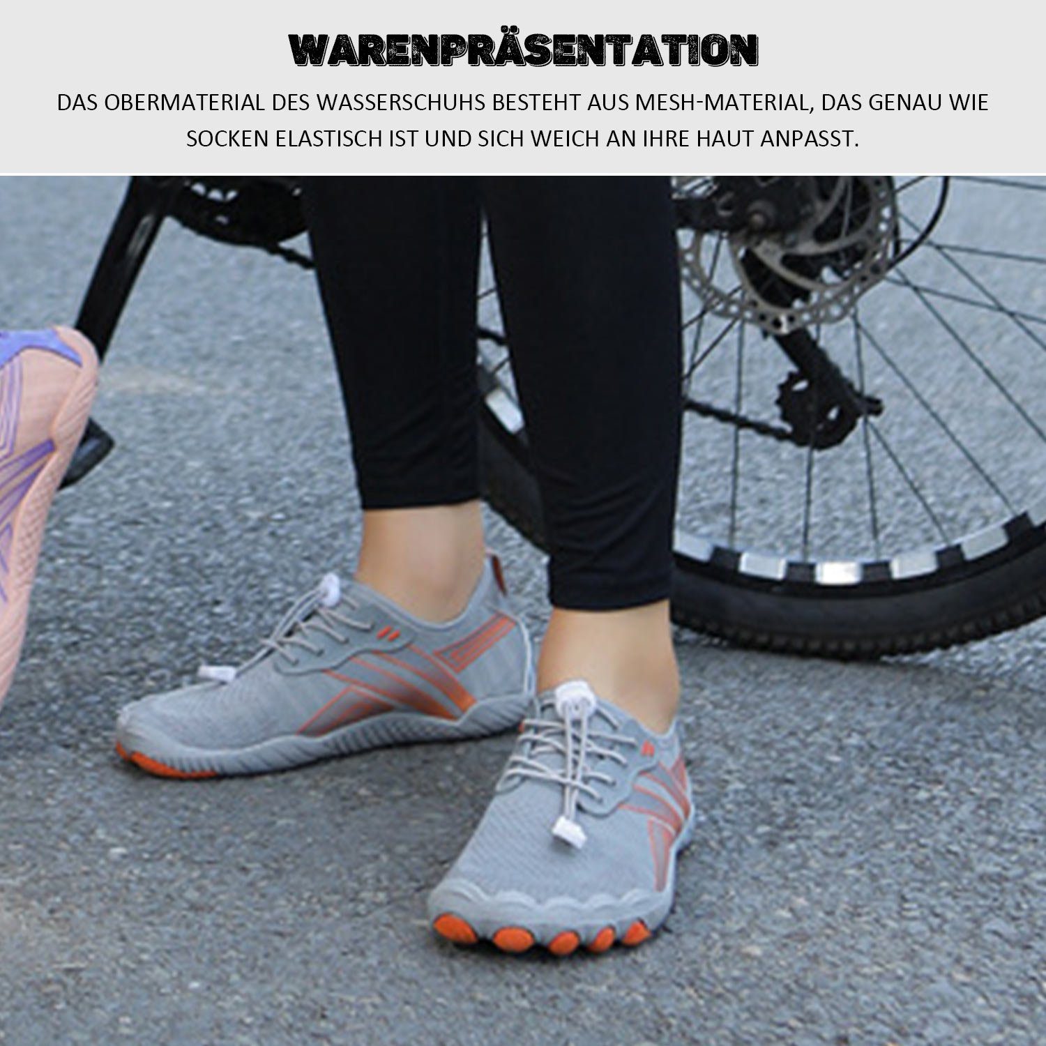 Daisred Damen Herren Barfußschuhe, Bequem Fitnessschuhe mit Weich Sohle Barfußschuh