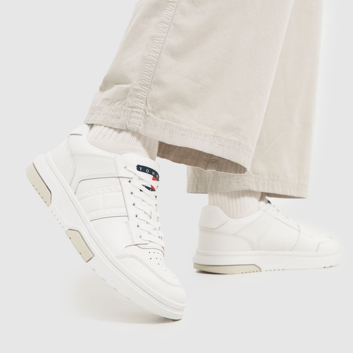 Tommy Jeans – Brooklyn – Vita lädersneakers
