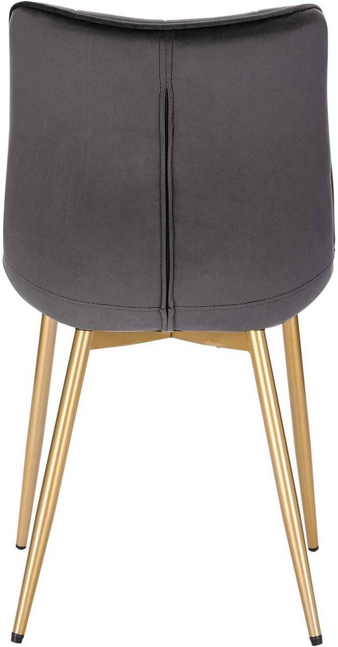 Woltu 4-Fußstuhl (2er-Set), Esszimmerstuhl Sessel, Metall Gold Beine