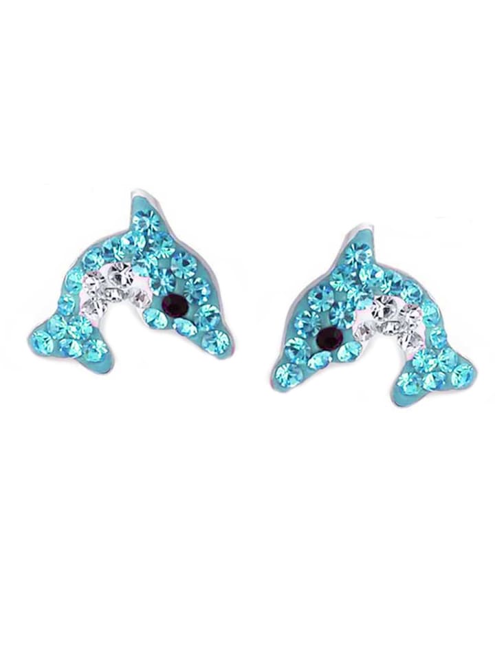 schmuck23 Kinder Ohrringe 925 Silber Delfin in Blau günstig kaufen onesize
