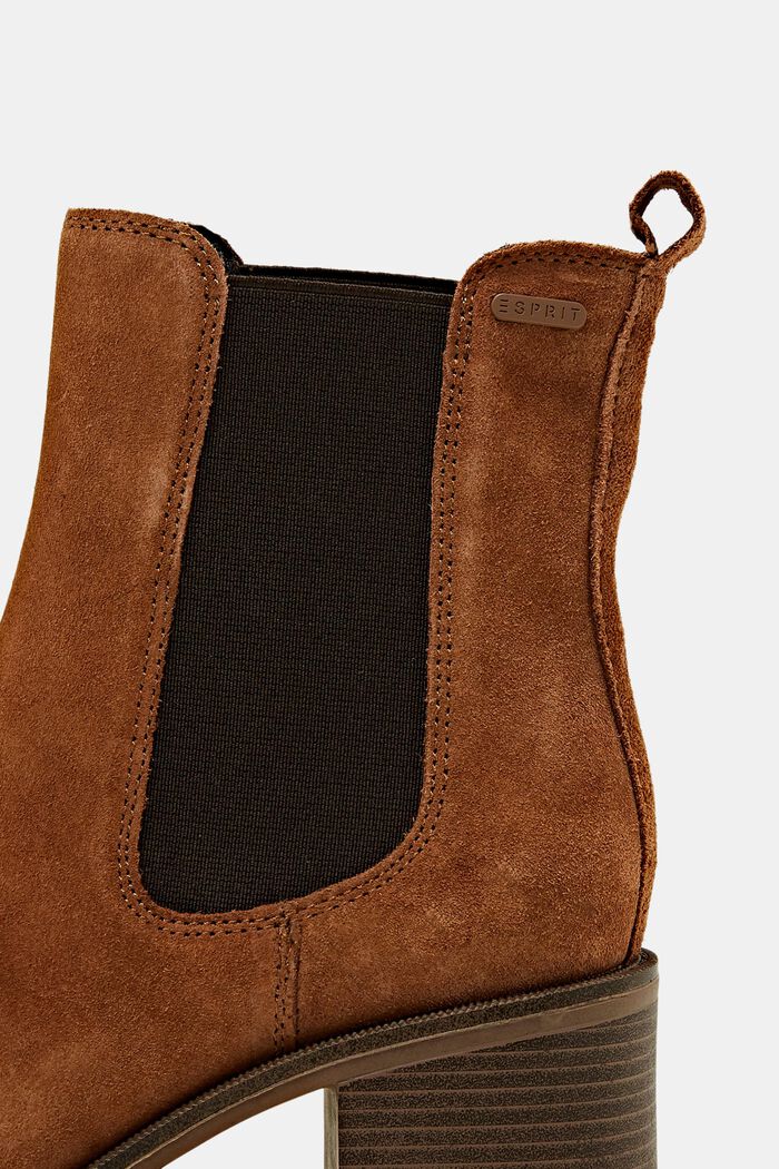 Rauleder-Boots mit Blockabsatz