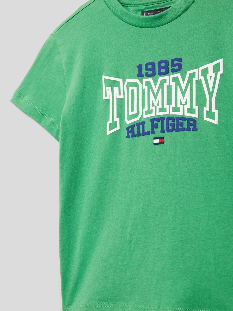 T-Shirt mit Label-Print Modell 'VARSITY' in grün