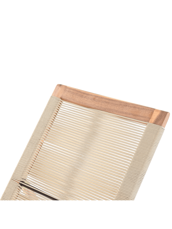 Beliani Gartenliege PROSSEDI in Beige/Heller Holzfarbton - (W) 64 x (H) 35 x (L) 190 cm günstig kaufen onesize