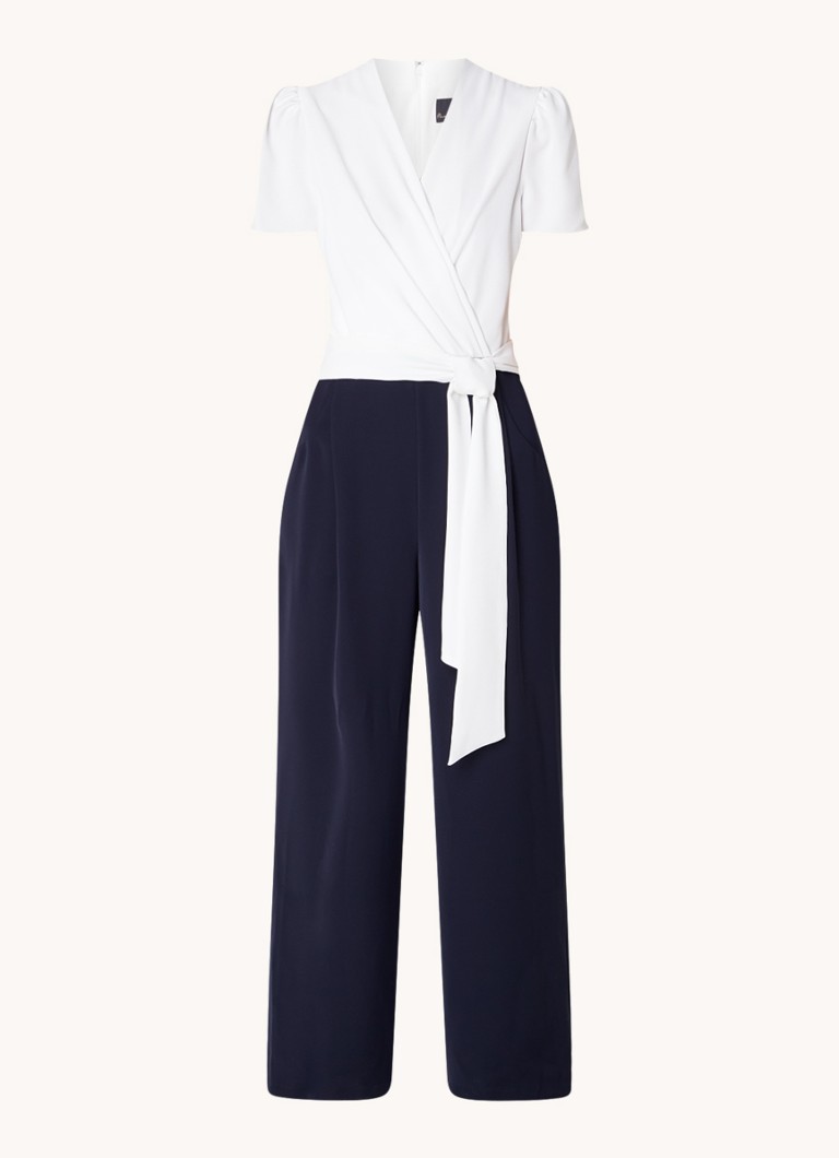 Phase Eight  Eloise wide fit jumpsuit met V-hals en strikceintuur