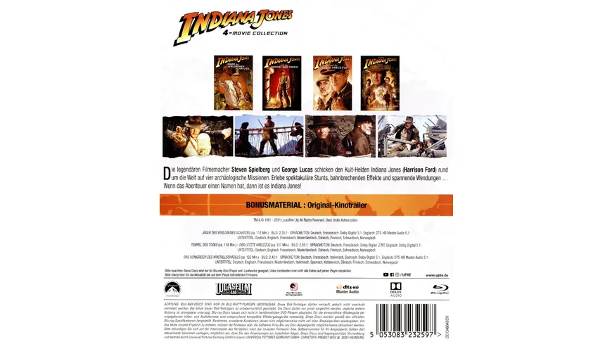 Indiana Jones 1-4  [4 BRs]