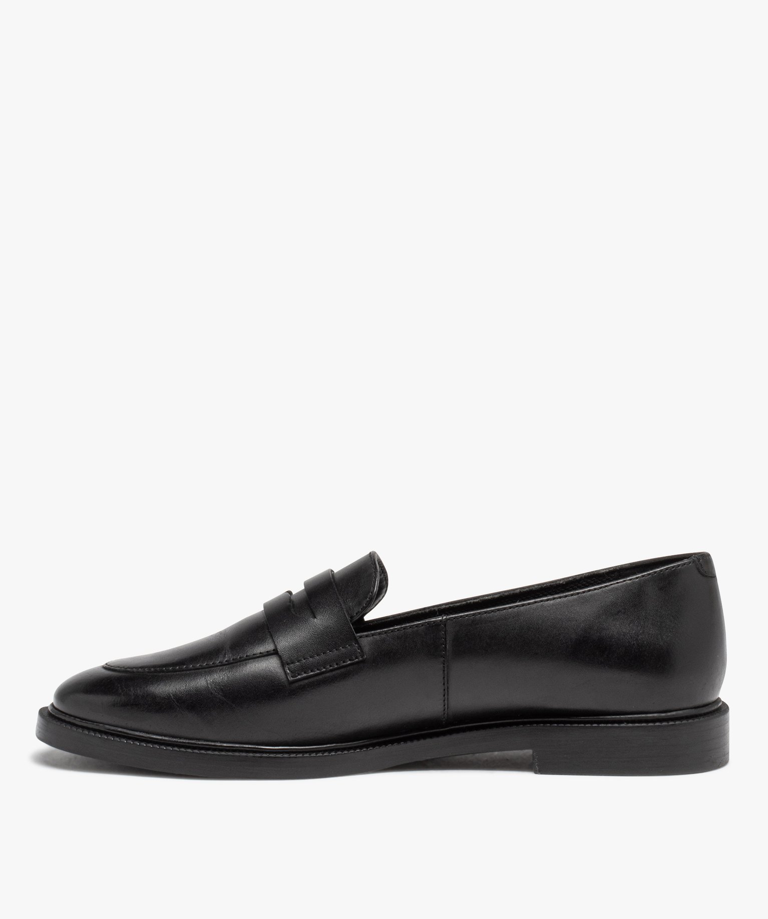 Mocassins femme unis dessus en cuir classique - Taneo noir | GEMO